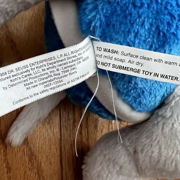 Kohl's Care Turtle Plush Furry Soft Cuddly Adorable Blue Stuffed Animal Size 17" - Picture 6 of 6